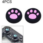 Resim 4 Adet Sevimli Kedi Pençesi Silikon Koruyucu Kapak Ps4 / Ps3 / Ps2 / Xbox360 / Xboxone / Wııu Gamepad Joystick Pembe 