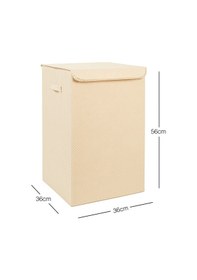 Resim Ocean Home Textile Bej Balıksırtı Çamaşır Kutusu 36 x 36 x 56 cm 