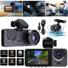 Resim Clevora Üç Kameralı Ön Iç Arka Araç Içi Kamera Wifi Viidure App Mpıa CC38 64GB 