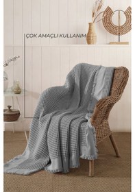 Resim Elart Ruffle Pike Tek Kişilik 160x220 Cm Gri Gri 