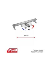 Resim 360 Dönerli Lineer Süzgeç - Yan Çıkışlı - Paslanmaz Krom 