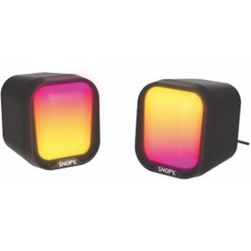 Resim Snopy SN-87U 2.0 Mini RGB Işıklı 2Wx2CH Siyah USB Gaming Speaker Hoparlör 