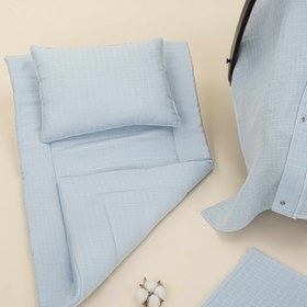 Resim 11 Parça Avantajlı Set - Tek Taraflı - Bebe Mavisi Müslin 