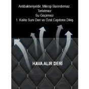 Resim Siyah Beyaz Deri Koltuk Minderi 2'li, Konfor ve Şıklık Sağlar 