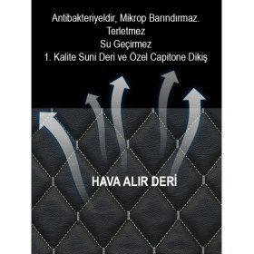 Resim Siyah Beyaz Deri Koltuk Minderi 2'li, Konfor ve Şıklık Sağlar 