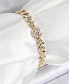 Resim Clariss Xuping Pirinç Baget Kalp Model Gold Renk Kadın Bileklik 