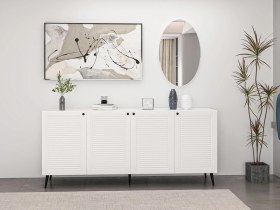 Resim Minar Kale Aynalı Konsol Pandora Beyaz/beyaz Beyaz 