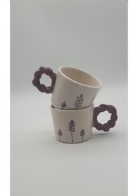 Resim Burgu Kulp Lavanta Fincan 