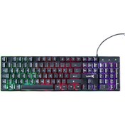 Resim MaxValue RB-105K USB Rainbow Gaming Standart Rainbow Aydınlatma Siyah Q Kablolu Klavye Turbox