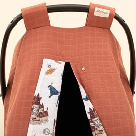 Resim Puset Örtüsü - Çift Taraflı - Koyu Kiremit Muslin - Harry 