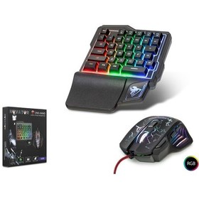 Resim Novator G506 Kablolu Ledli Oyuncu Klavye Mouse Set 