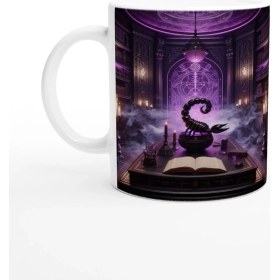 Resim Akrep Burcu Baskılı Kahve Kupası - Zodyak Kütüpanesi Vs3 