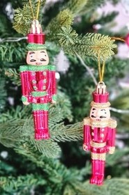 Resim Fındıkkıran Yılbaşı Ağaç Süsü 2li - Kurşun Asker Nutcracker Lüks Yılbaşı Ağaç Süsü 