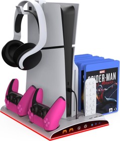 Resim Genel Markalar Çağur TP5-3570 PS5 Soğutucu Organizatör 2 Fanlı Stand Kol Şarj Edici Stand 3 USB Hub Kulaklık 