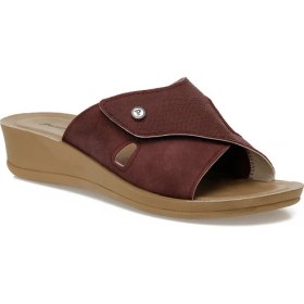 Resim Polaris 609008.Z5PR Bordo Kadın Dolgu Topuk Terlik 