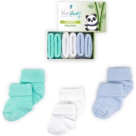 Resim Novibaby 3'lü Bambu Yenidoğan Bebek Çorabı I Fresh I 0-6 ay "Karışık Renkli" 