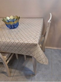 Resim Ithal Pvc Muşamba - Desenli Silinebilir Masa Örtüsü 07iz14 Bej 