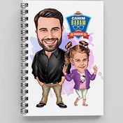 Resim Şık Baba ve Kızı Karikatürlü Defter 