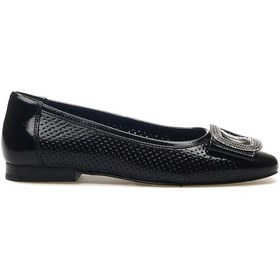 Resim Venüs Kadın Hakiki Deri Toka Detaylı Günlük Babet 25y 2511103y Z Siyah Kırışık Siyah Kırışık Siyah 