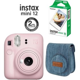 Resim Fujifilm Instax Mini 12 Mor Fotoğraf Makinesi 10'lu Film ve Jean Çantalı Hediye Seti 66 