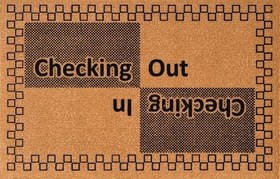 Resim Cheking İn Chekin out, içeri dışarı, Kapı Önü Paspası, Uzun Ömürlü Paspas, Çeyiz İçin Ev Hediyesi 