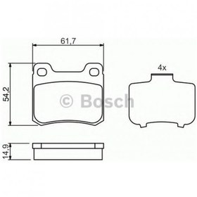 Resim Bosch Fren Balatası Arka 61Mm W124 E Serısı W202 C Serısı 85 