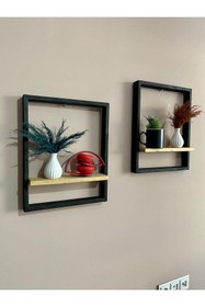 Resim SERTİCARET Dekoratif 2 Li Ahşap Raf 