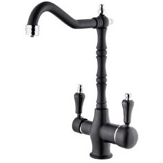 Resim Pemax Water Solutions Arıtma Çıkışlı 3 Yollu Rustik Batarya - Siyah 