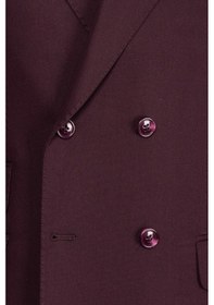 Resim İlayda Emir Luxury, İtalyan Kesim,slim Fit, Kruvaze, Erkek Takım Elbise Bordo 