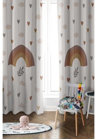 Resim Parlak Saten Mikro Kumaş Çift Kanat Çocuk Odası Fon Perde Takımı Prd0032 