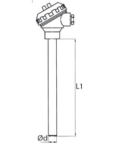 Resim Kafalı Tip K Nicr-ni Termokupl 16x300mm 