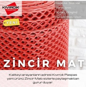 Resim Blue Home NEW Banyo Duş Havuz Zincir Mat Paspas Kaydırmaz Pvc Paspas / KIRMIZI/ EBAT: 90 cm x 1 MT 