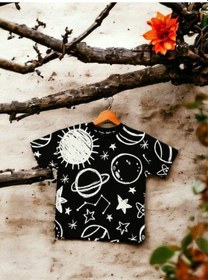 Resim Ekkokids Erkek Çocuk Mars Baskılı Tshirt-14039-siyah Siyah 