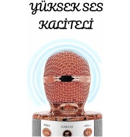 Resim Şarjlı Ve Uzun Pil Ömürlü Karaoke Mikrofon Usb Bellek Destekli, Profesyonel Ses 