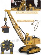 Resim YILDIRIM OYUNCAK Sesli Işıklı Şarjlı Aksesuarlı Uzaktan Kumandalı Buhar Sprey Atan İnşaat Aracı Vinç 