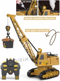 Resim YILDIRIM OYUNCAK Sesli Işıklı Şarjlı Aksesuarlı Uzaktan Kumandalı Buhar Sprey Atan İnşaat Aracı Vinç 