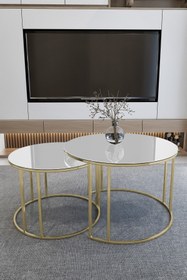 Resim Puklife Yavrulu Orta Gold Ayak Beyaz Cam 