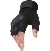 Resim Siyah Açık Taktik Eldiven Motosiklet Eldivenleri Erkek Kadın Askeri Airsoft Savaş Yarım Parmak Çekim Av Eldivenleri Eldiveni 