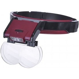 Resim Lens Takmalı 4 Lens , Led Lambalı Şapka Tip Büyüteç Kırmızı - Siyah 