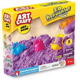 Resim Art Craft 3D Hayvanlar Kinetik Kum Seti Kurumaz 500 GR 8 Parça 
