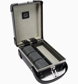 Resim Centenary El İşçiliği Deri Detaylı Lüks Saat Kutusu Siyah - Siyah 