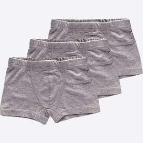 Resim Malabadi Erkek Çocuk Gri 3 Lü Paket Pamuk Elastan Boxer 209 Gri Melanj 