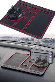 Resim TechnoStation Araç İçi Torpido Üstü Telefon Tablet Tutuculu Numaratör Set Araç İçi Düzenleyici Organizer 