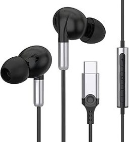 Resim Samsung Galaxy S25 S24 S23 Ultra A16 A26 A56 USB C için USB C Kulaklık Mikrofonlu Kulak İçi Kulaklık Kablolu Kulaklık USB Tip C iPhone 16 15 iPad Pro Air 5 Mini 6 Google Pixel 9/8 için 