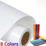 Resim 8 Renk 30.48cm x 91.44cm Tişört Transfer Vinil Rulo - Kolay Kesim ve Ayırma, Dayanıklı Plastik Malzeme, Tüm Kesme Makineleriyle Uyumlu, Canlı Renkler DIY Tasarımlar İçin, Parlak Yüzey, Pürüzsüz Uygulama, Küçük İşletmeler İçin 