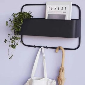 Resim 3Art Metal Dekoratif Askılık ve Metal Raf - Duvar Askısı - Banyo Hol Antre Askısı - Şemsiyelik - Saksılık 