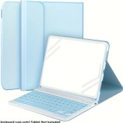 Resim Kalem tutuculu ve çıkarılabilir klavyeli iPad kılıfı için iPad 11, 10.9, 10.5, 10.2", 9./8./7. nesil, 10./11. nesil ve Pro 1.-4. nesil ile Air 4/5, & Air 11" (M2) 2024 