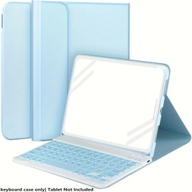Resim Kalem tutuculu ve çıkarılabilir klavyeli iPad kılıfı için iPad 11, 10.9, 10.5, 10.2", 9./8./7. nesil, 10./11. nesil ve Pro 1.-4. nesil ile Air 4/5, & Air 11" (M2) 2024 