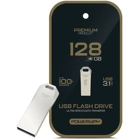 Resim Powerway Premium 128 Gb 100mb/s Ultra Hızlı Usb 3.1 Metal Silver Flash Bellek 