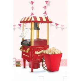 Resim HERŞEYBURDAMODA Yağsız Mısır Patlatma Popcorn Makinesi Kırmızı 
